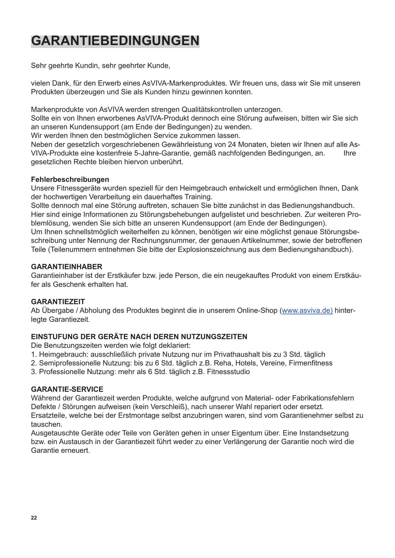 Bedienungsanleitung für die AsVIVA Hantelbank MB4
