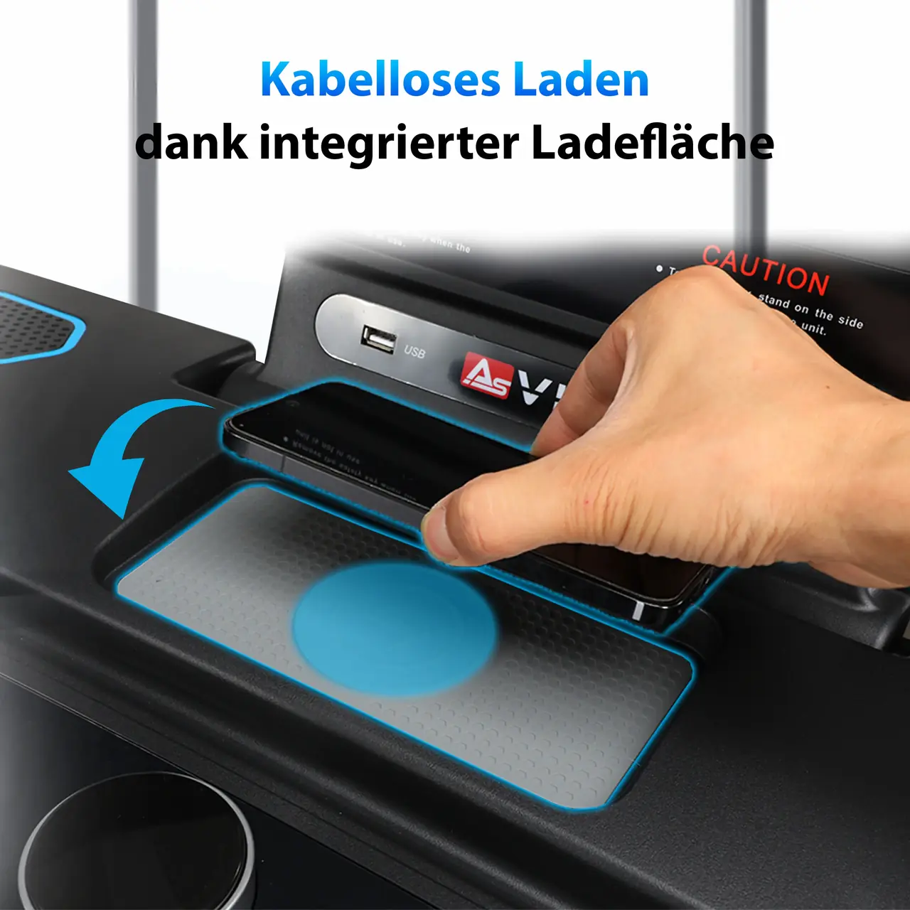Kabellose Ladefläche – Smartphone laden während des Trainings