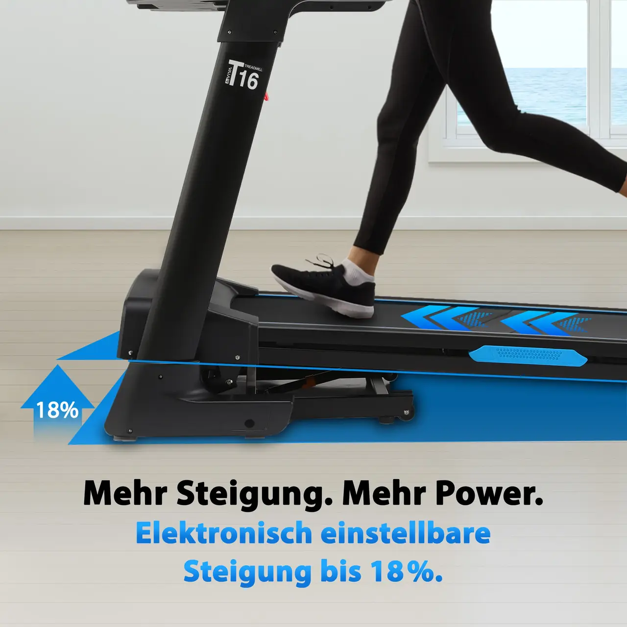 Elektronisch einstellbare Steigung bis 18 % – Power-Incline