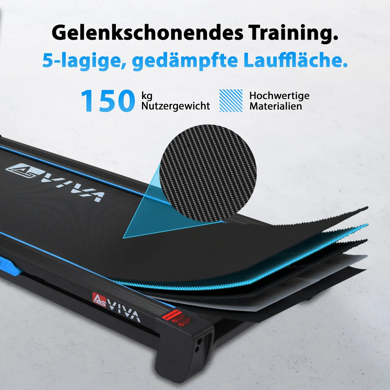 5-lagige, gedämpfte Lauffläche für gelenkschonendes Training