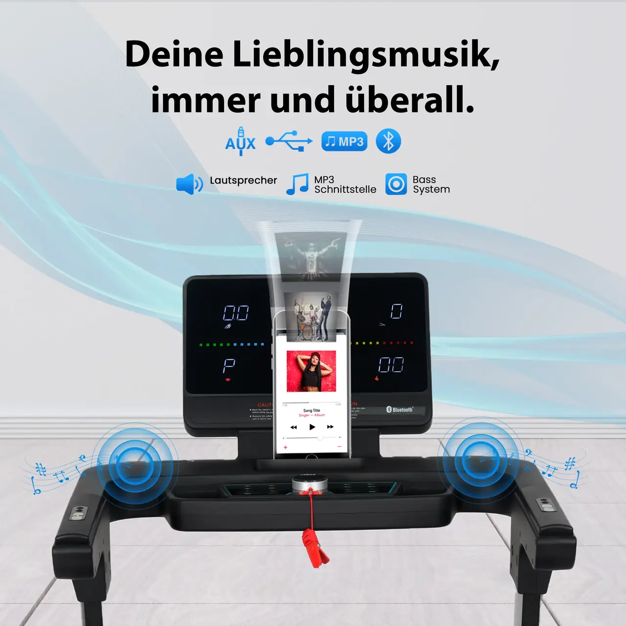 Integrierte Lautsprecher für Musik beim Training