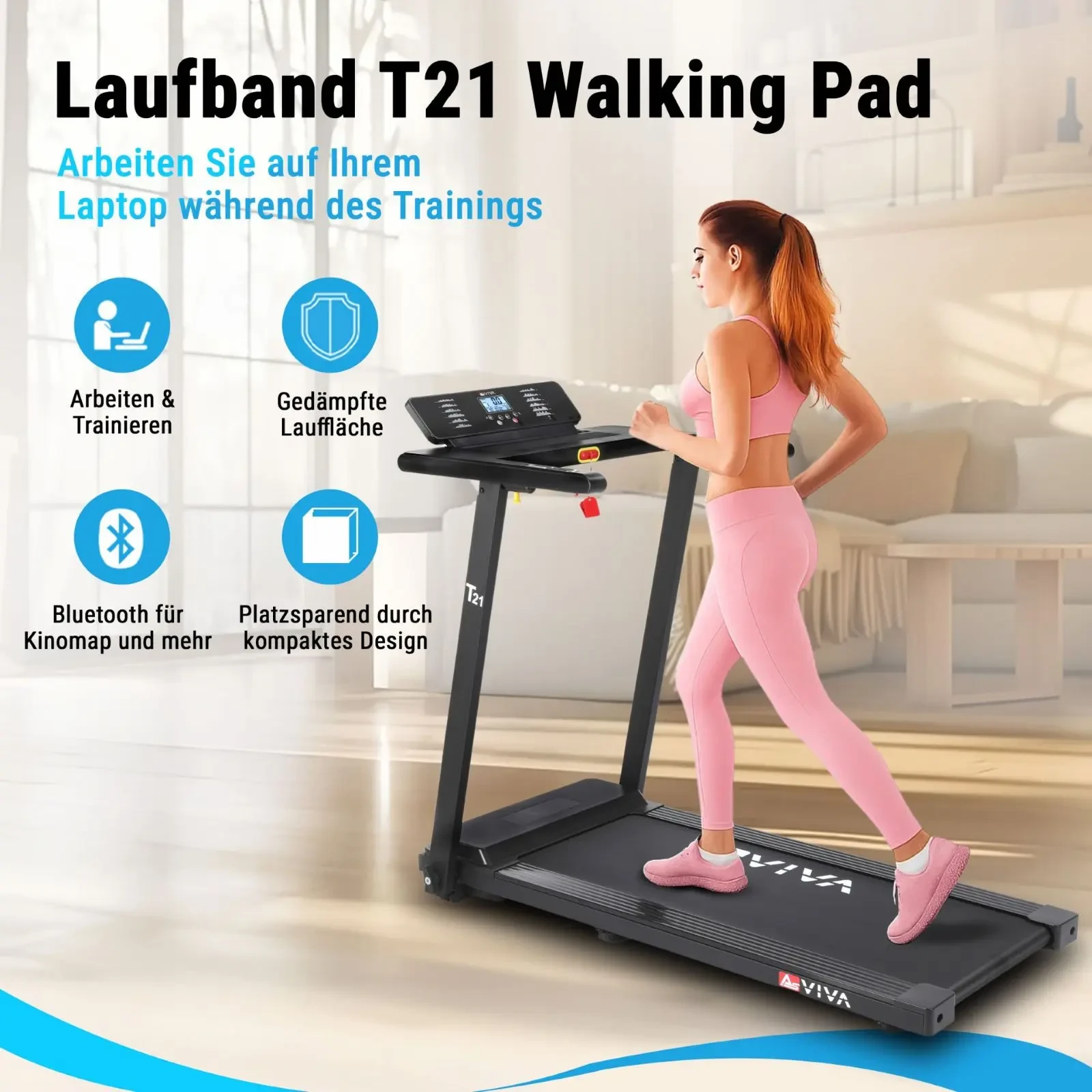 AsVIVA 2in1 Walk & Run Laufband T21 – Merkmale im Überblick