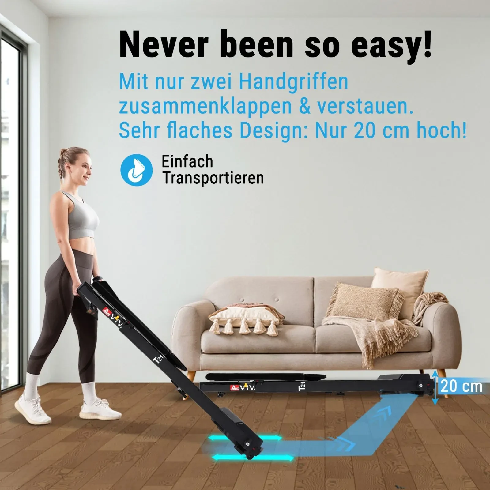 Platzsparend klappbar – nur 20 cm flach verstaut
