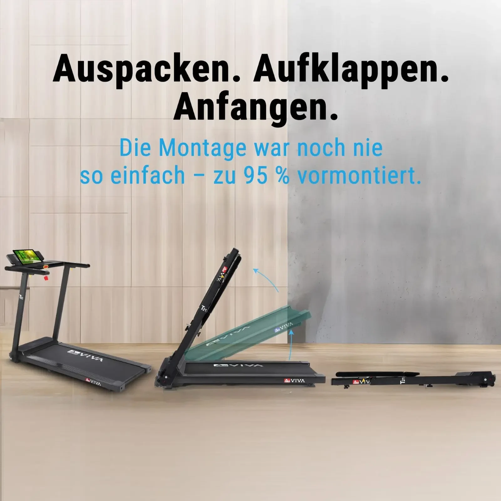 Auspacken, aufklappen, loslegen – zu 95 % vormontiert