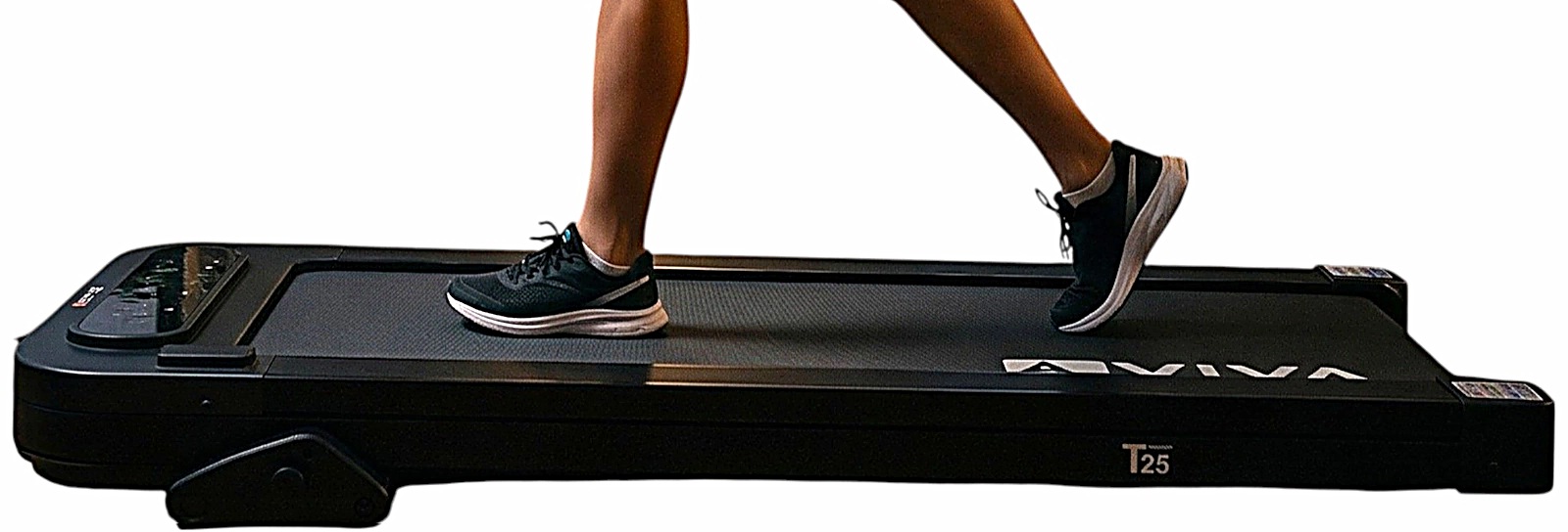 AsVIVA Walking Pad Laufband Smart T25 – Seitenansicht mit Merkmalen im Überblick