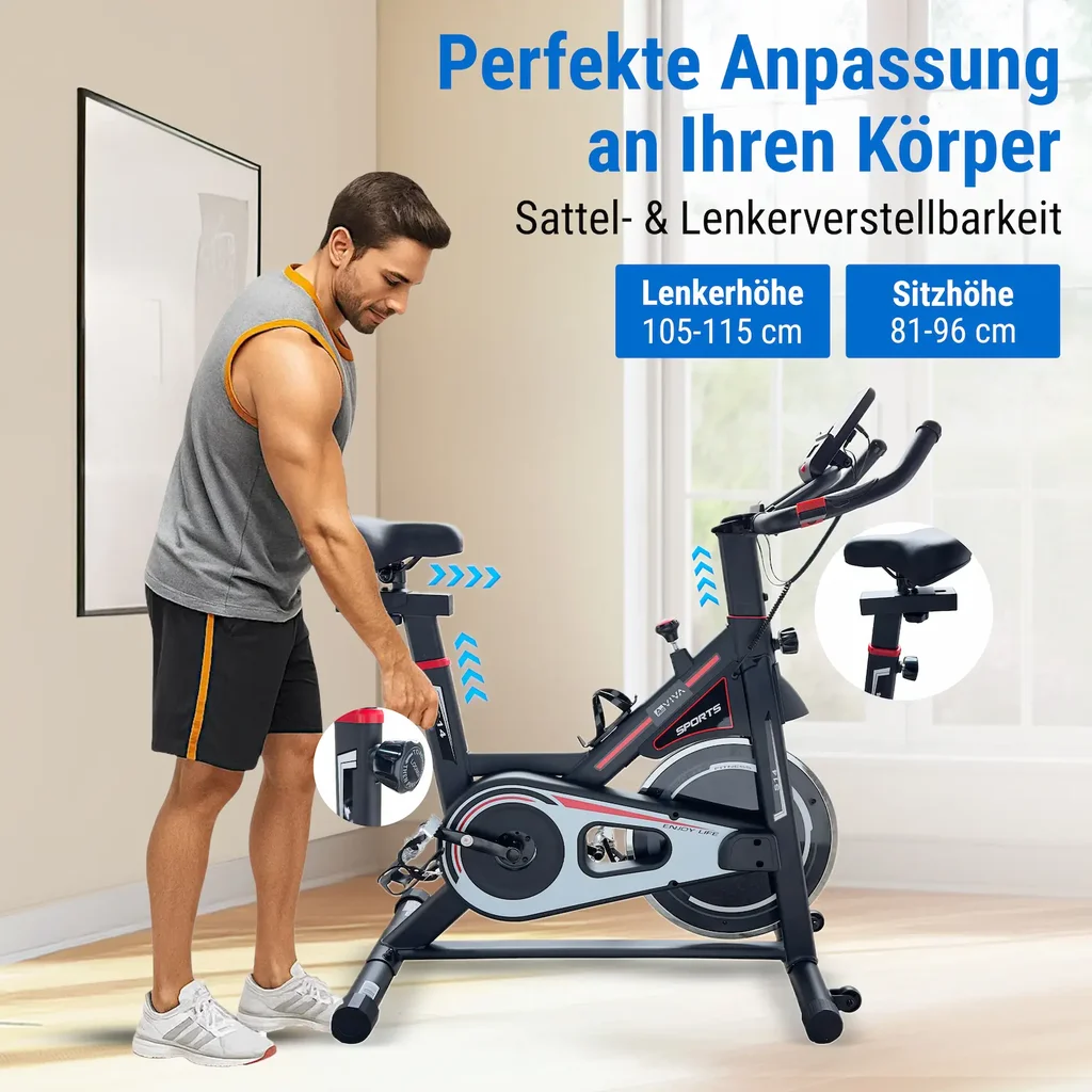 Mehrfach verstellbarer Sitz & Lenker für ergonomische Haltung