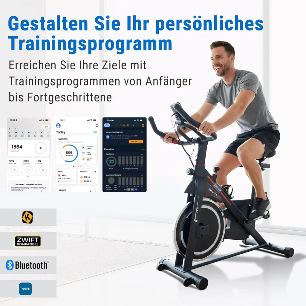 Bluetooth & App-Anbindung (Kinomap, Zwift-kompatibel)