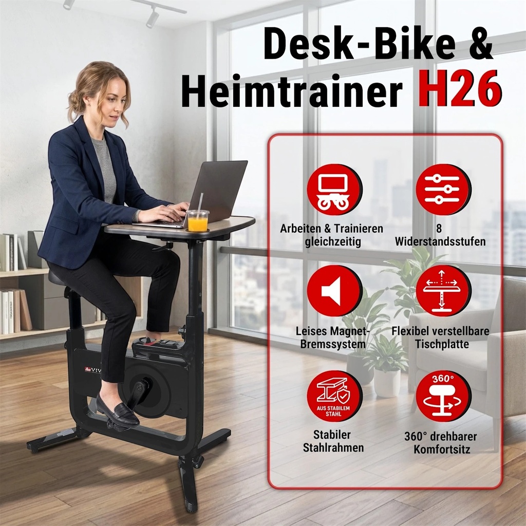 AsVIVA Desk-Bike & Heimtrainer H26 – Details
