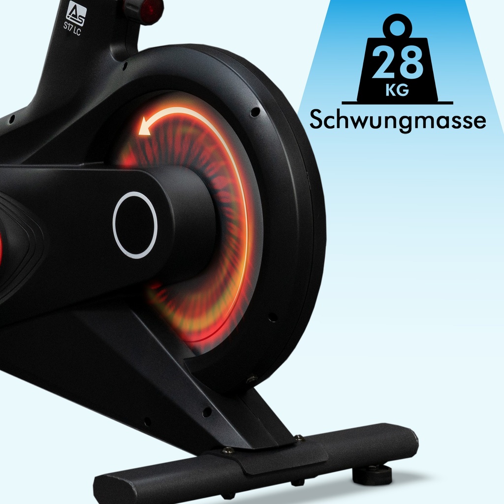 28 kg Schwungmasse – gleichmäßiges, rundes Trittgefühl