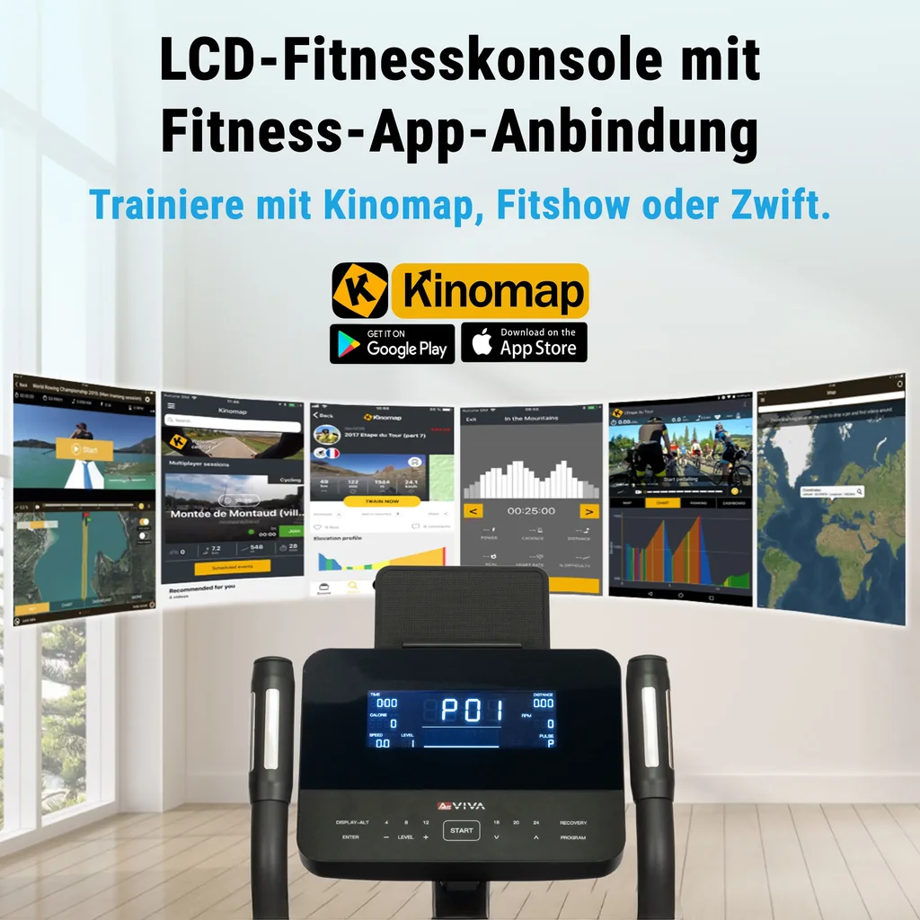 Übersichtliche LCD-Fitnesskonsole