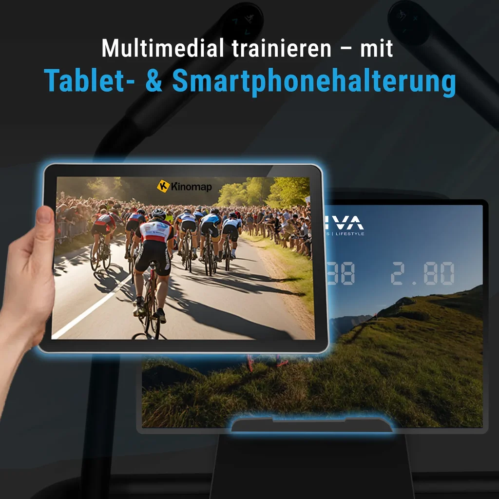 Tablet- und Smartphonehalterung am T23 Pro Climb