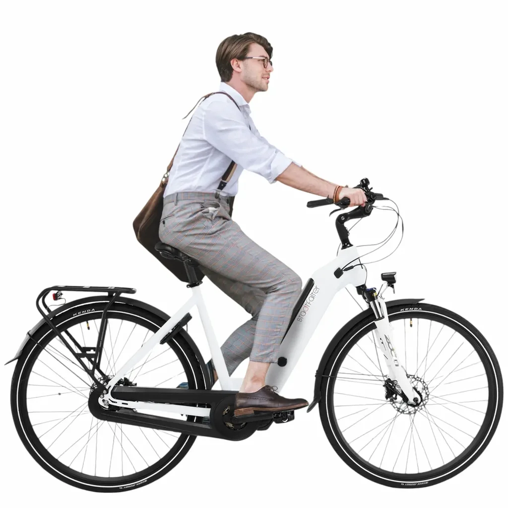 City E-Bike Stadtfalter B14 – 28 inch – White - Product view
